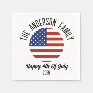 4th of July Independence Day Personalised Name Napkin