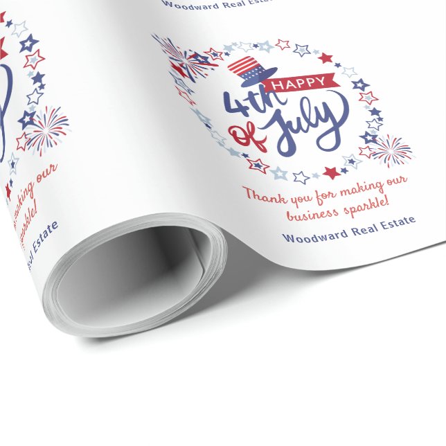 4th of July Independence Day Real Estate Custom  Wrapping Paper (Roll Corner)