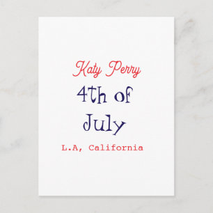 4th of july independence day red blue name city pa postcard