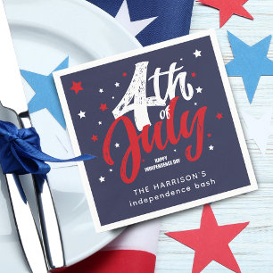 4th Of July Independence Day Red White Blue Napkin