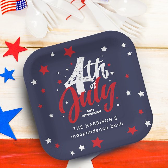 4th Of July Independence Day Red White Blue Paper Plate (4th Of July Independence Day Red White Blue Paper Plates)