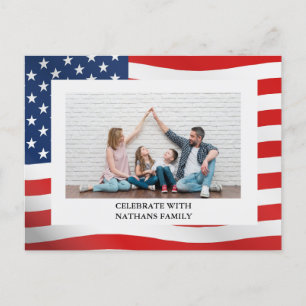 4th of July Independence Day Red White Blue Photo Holiday Postcard