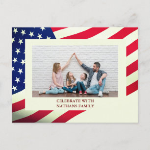 4th of July Independence Day Red White Blue Photo Holiday Postcard