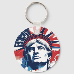 4th of July Independence Day Spirit Key Ring