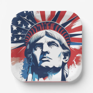 4th of July Independence Day Spirit Paper Plate