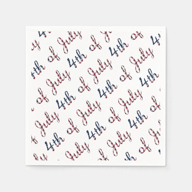 4th of July Independence Day Stars and Stripes USA Napkin (Front)