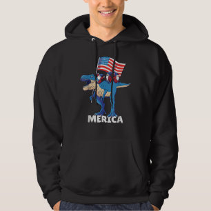 4th Of July Independence Day USA Dinosaur T Rex Gn Hoodie