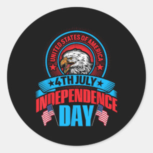 4th Of July Independence Day Usa Eagle Patriotic D Classic Round Sticker
