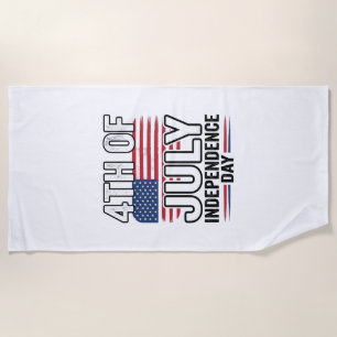 4th of July Independence Day Vintage Shirt Design_ Beach Towel