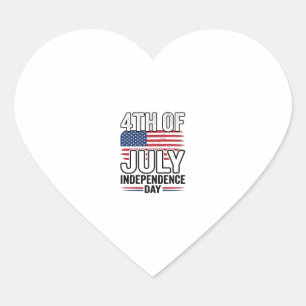 4th of July Independence Day Vintage Shirt Design_ Heart Sticker
