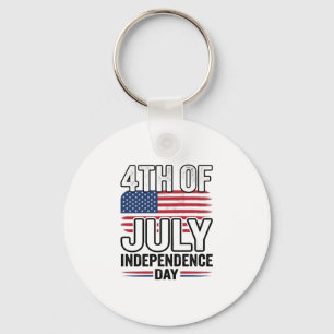 4th of July Independence Day Vintage Shirt Design_ Key Ring