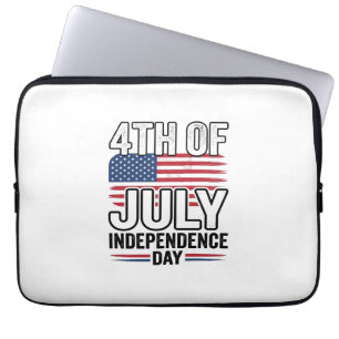 4th of July Independence Day Vintage Shirt Design_ Laptop Sleeve