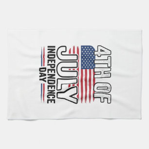 4th of July Independence Day Vintage Shirt Design_ Tea Towel