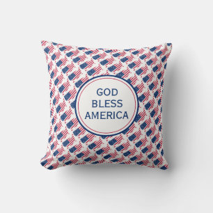 4TH OF JULY INDEPENDENCE God Bless America Cushion