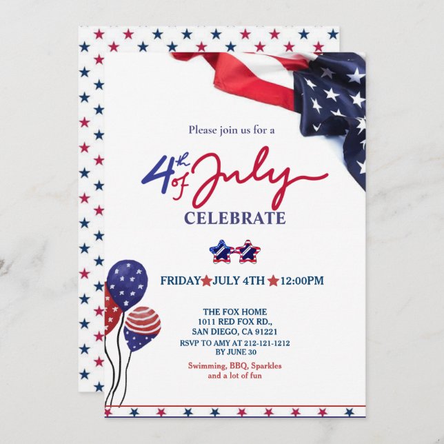 4th of July Invitation (Front/Back)