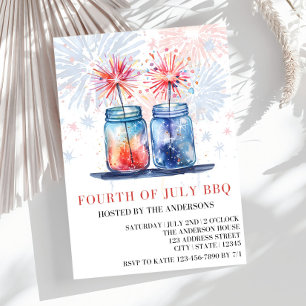 4th Of July Invitation, 4th Of July Party Flyer Invitation
