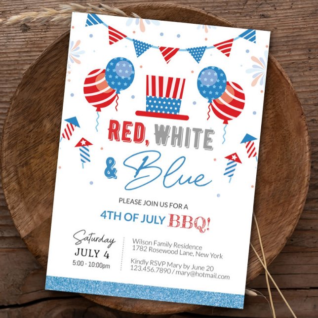 4th of July Invitation Editable BBQ Independence  (Creator Uploaded)