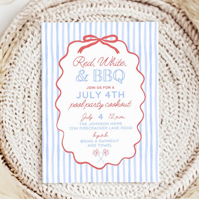 4th of July Invitation for Adult Pool Party, Fourt (Creator Uploaded)