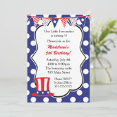 4th of July Invitation Kids Birthday Party (Standing Front)