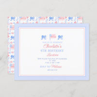 4th of July Invitation Postcard Size