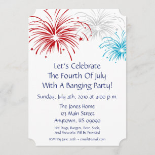 4th Of July Invitation (Star Spangled Fireworks)