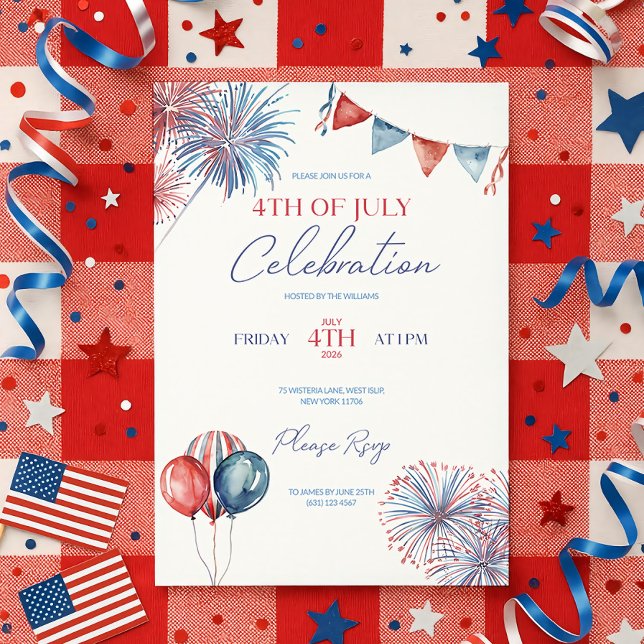 4th of July Invitation Template Celebration  (Creator Uploaded)