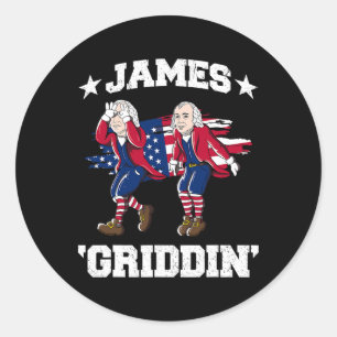4th Of July James Madison Griddy James Griddin  Classic Round Sticker