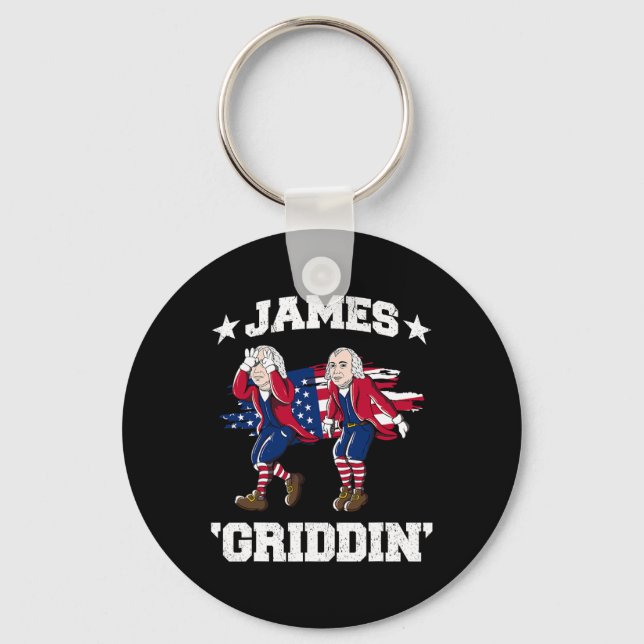 4th Of July James Madison Griddy James Griddin  Key Ring (Front)