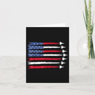 4th Of July Jet American Flag Patriotic Usa For Me Card