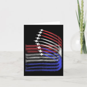 4th Of July Jet American Flag Patriotic Usa For Me Card