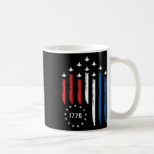 4th Of July Jet American Flag Patriotic Usa For Me Coffee Mug