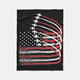 4th Of July Jet American Flag Patriotic Usa For Me Fleece Blanket