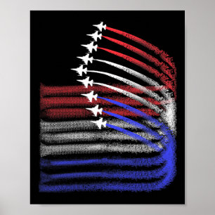 4th Of July Jet American Flag Patriotic Usa For Me Poster