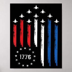 4th Of July Jet American Flag Patriotic Usa For Me Poster
