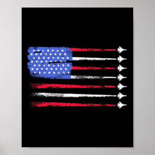 4th Of July Jet American Flag Patriotic Usa For Me Poster