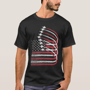 4th Of July Jet American Flag Patriotic Usa For Me T-Shirt