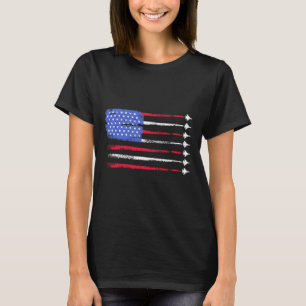 4th Of July Jet American Flag Patriotic Usa For Me T-Shirt