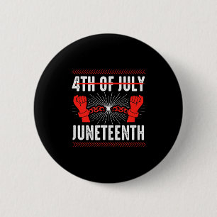 4th of july juneteenth independence day black 6 cm round badge