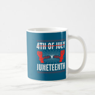 4th of july juneteenth independence day black coffee mug