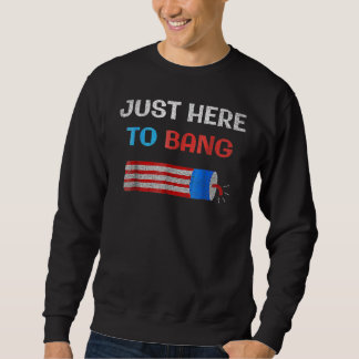 4th Of July Just Here To Bang Fireworks Men Women  Sweatshirt