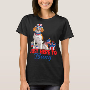 4th Of July Just Here To Bang With Cute Patriotic  T-Shirt