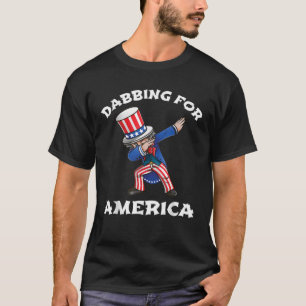 4th Of July Kids Dabbing Uncle Sam America Flag Ha T-Shirt