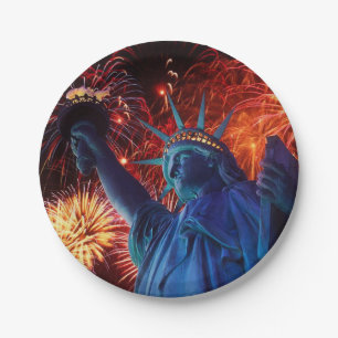 4th Of July Lady Liberty Paper Plate
