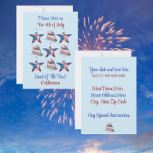 4th of July "Land of The Free" Invitation
