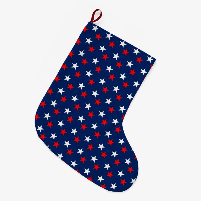 4th of July Large Christmas Stocking (Front (Hanging))