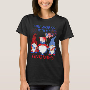 4th Of July Leopard Gnomes Firework American Usa W T-Shirt