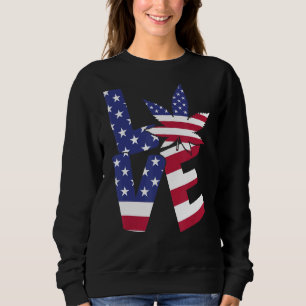 4th Of July Love Weed Patriotic American Flag Sweatshirt