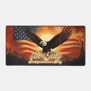 4th of July – Majestic Eagle & Fireworks Tribute🦅 Desk Mat