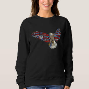 4th Of July Majestic Flying American Bald Eagle Bi Sweatshirt