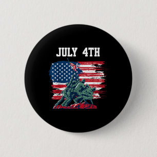 4th Of July Men USA American Flag Boys 6 Cm Round Badge